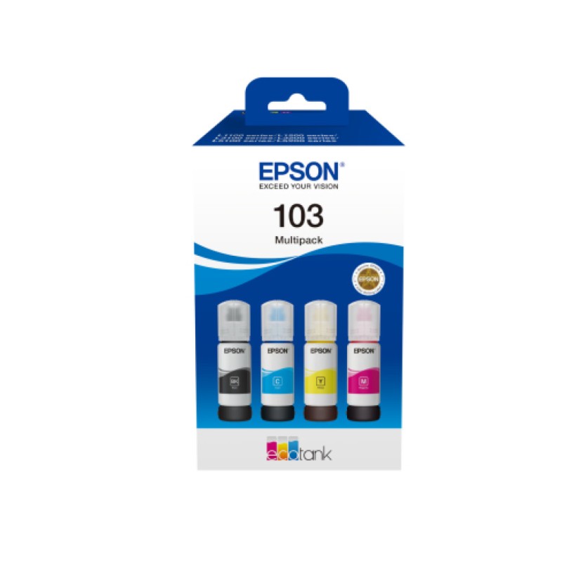 ČRNILO EPSON 103 4x KOMPLET STEKLENIČKA, 70 ML L31xx, L32xx, L52xx (C13T00S64A) Epson ČRNILO EPSON 103 4x KOMPLET STEKLENIČKA, 70 ML L31xx, L32xx, L52xx (C13T00S64A)