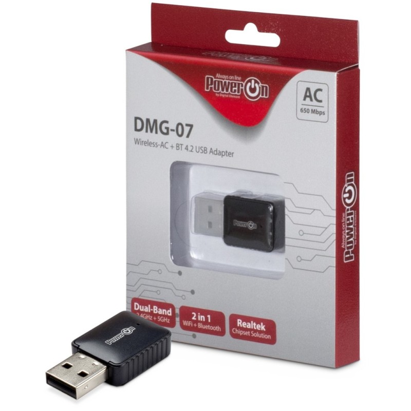 Brezžični mrežni adapter USB 2.0 Inter-Tech DMG-07 WiFi5 802.11ac AC650 650Mbit/s Dualband Nano BT 4.0 (88888146) Inter-Tech Brezžični mrežni adapter USB 2.0 Inter-Tech DMG-07 WiFi5 802.11ac AC650 650Mbit/s Dualband Nano BT 4.0 (88888146)