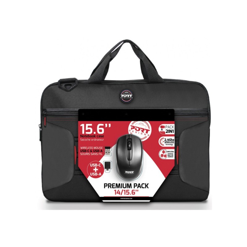 Torba za notesnik 39,6 cm (15,6″) Port Premium Pack + WL miška črna (501873) Port Torba za notesnik 39,6 cm (15,6″) Port Premium Pack + WL miška črna (501873)