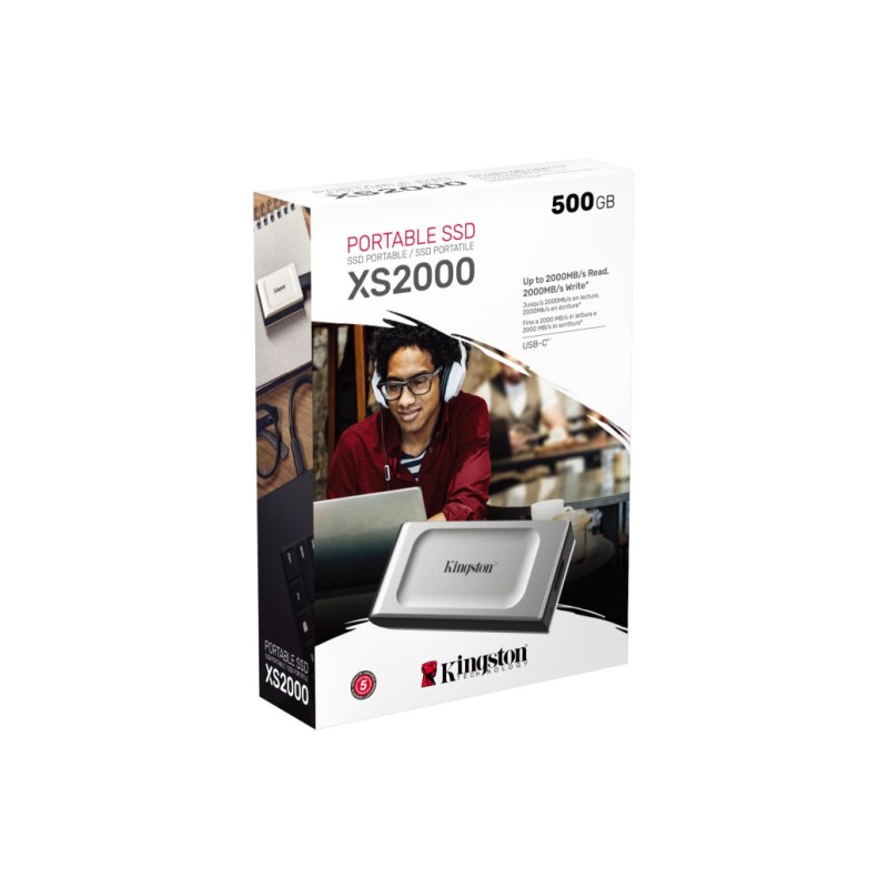 Prenosni SSD 500GB Kingston XS2000, USB-C3.2, 2000/2000MB/s (SXS2000/500G) KINGSTON Prenosni SSD 500GB Kingston XS2000, USB-C3.2, 2000/2000MB/s (SXS2000/500G)