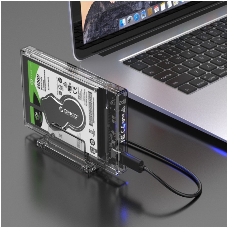 Ohišje za trdi disk 2,5 USB-C 3.1 Orico prozorno ohišje z stojalom + kabel (2159C3-CR-BP) Orico Ohišje za trdi disk 2,5 USB-C 3.1 Orico prozorno ohišje z stojalom + kabel (2159C3-CR-BP)