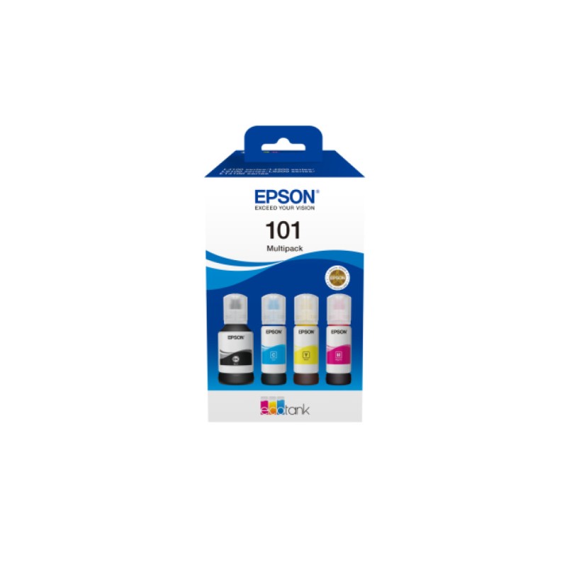 ČRNILO EPSON 101 4x KOMPLET STEKLENIČKA, 70 ML L41xx, L42xx, L61xx, L62xx (C13T03V64A) Epson ČRNILO EPSON 101 4x KOMPLET STEKLENIČKA, 70 ML L41xx, L42xx, L61xx, L62xx (C13T03V64A)