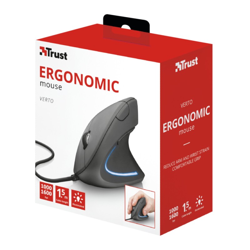 Miš Trust USB Verto ergonomska 1600DPI TRUST Miš Trust USB Verto ergonomska 1600DPI