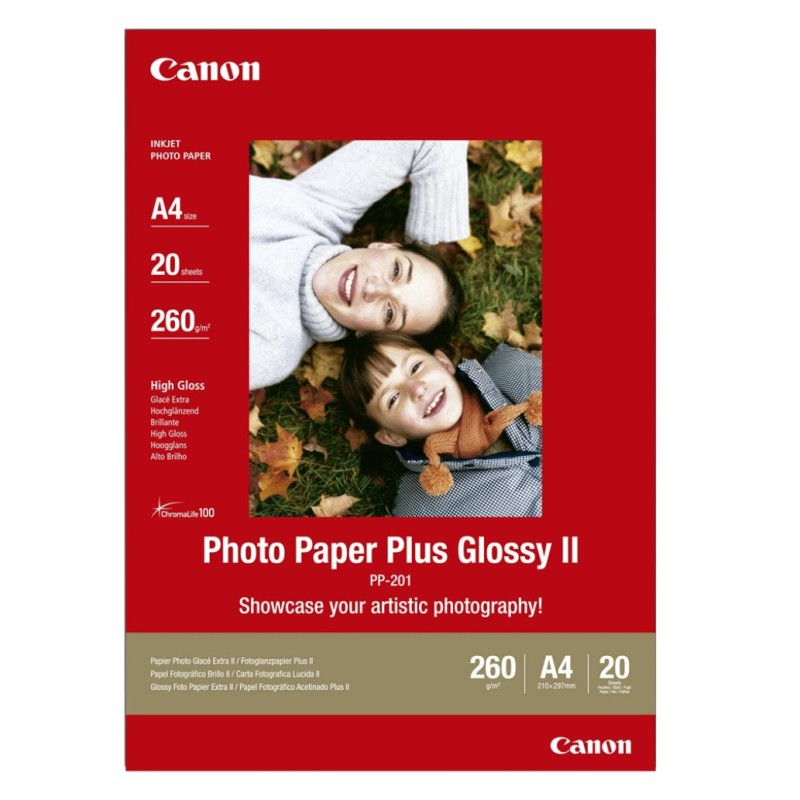 Papir CANON PP-201 A4; A4 / high gloss / 265gsm / 20 listov (2311B019BA) Canon Papir CANON PP-201 A4; A4 / high gloss / 265gsm / 20 listov (2311B019BA)