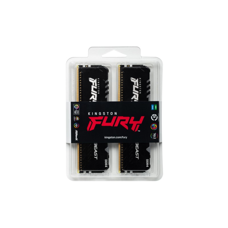 DDR4 16GB 3200MHz CL16 KIT (2x 8GB) Kingston RGB Fury Beast XMP2.0 1,35V Gaming črna (KF432C16BBAK2/16) KINGSTON DDR4 16GB 3200MHz CL16 KIT (2x 8GB) Kingston RGB Fury Beast XMP2.0 1,35V Gaming črna (KF432C16BBAK2/16)