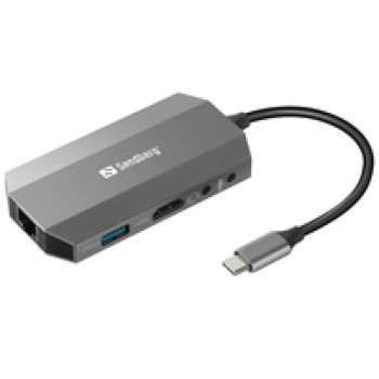 Priklopna postaja USB-C => 2x USB3.0 USB-C HDMI 4K@30Hz ETH LAN RJ45 MicroSD SandBerg (136-33)
