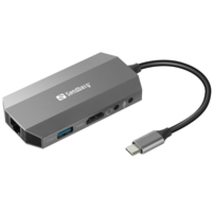 Priklopna postaja USB-C => 2x USB3.0 USB-C HDMI 4K@30Hz ETH LAN RJ45 MicroSD SandBerg (136-33) Priklopna postaja USB-C => 2x USB3.0 USB-C HDMI 4K@30Hz ETH LAN RJ45 MicroSD SandBerg (136-33)