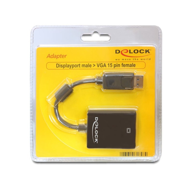 Adapter DisplayPort 1.2 (m) => VGA (ž) 15cm Digitus Sapphire Adapter DisplayPort 1.2 (m) => VGA (ž) 15cm Digitus