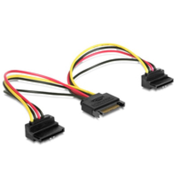 Kabel adapter napajalni SATA => 2xSATA Delock (60128) Kabel adapter napajalni SATA => 2xSATA Delock (60128)