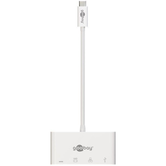 Priklopna postaja USB-C => HDMI ETH LAN 1x USB 3.0 1x USB-C PD 60W Goobay bel (62105) Priklopna postaja USB-C => HDMI ETH LAN 1x USB 3.0 1x USB-C PD 60W Goobay bel (62105)