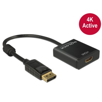 Pretvornik DisplayPort 1.2 (m) => HDMI (ž) 20cm 4K30Hz Delock aktivni (62607) Pretvornik DisplayPort 1.2 (m) => HDMI (ž) 20cm 4K30Hz Delock aktivni (62607)
