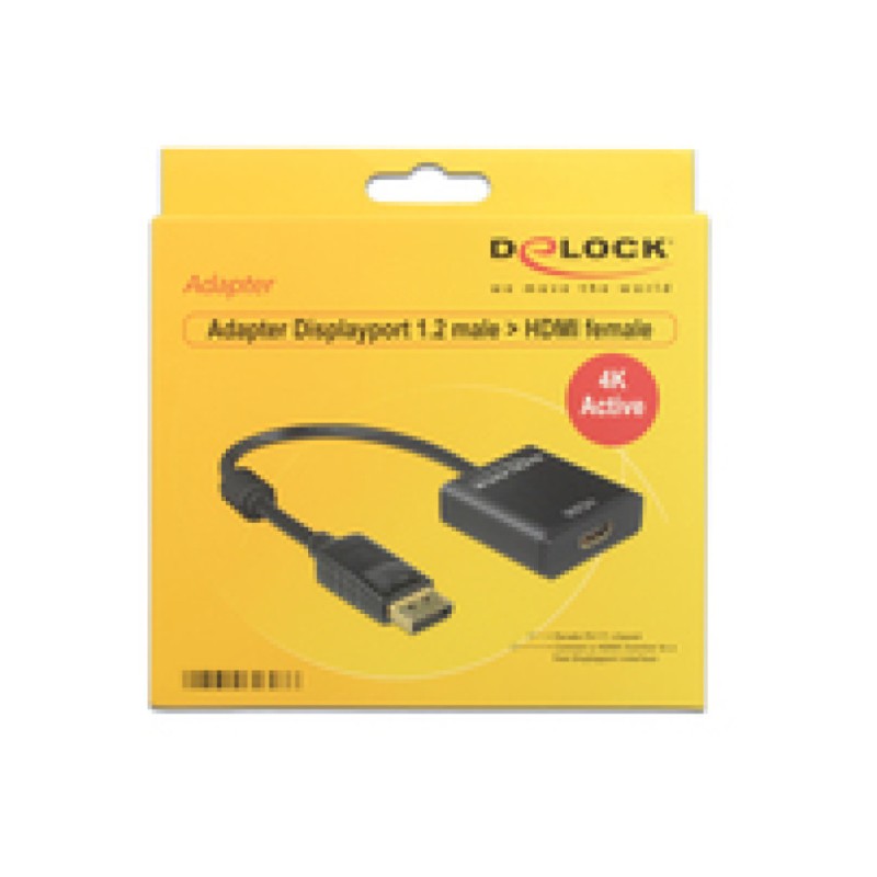 Pretvornik DisplayPort 1.2 (m) => HDMI (ž) 20cm 4K30Hz Delock aktivni (62607) Delock Pretvornik DisplayPort 1.2 (m) => HDMI (ž) 20cm 4K30Hz Delock aktivni (62607)
