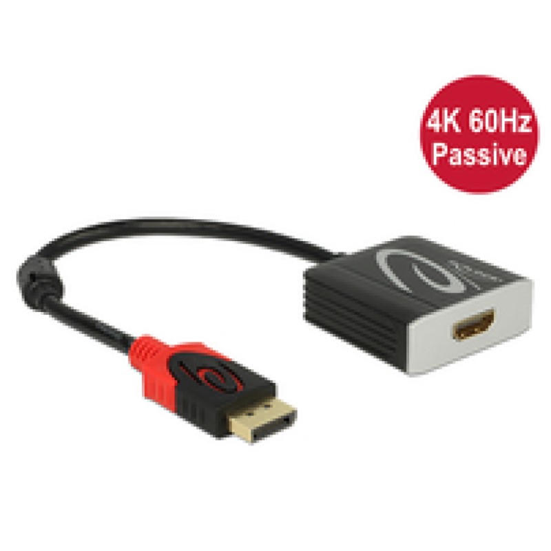 Adapter DisplayPort 1.2 (m) => HDMI (ž) 4K 60Hz Delock Delock Adapter DisplayPort 1.2 (m) => HDMI (ž) 4K 60Hz Delock