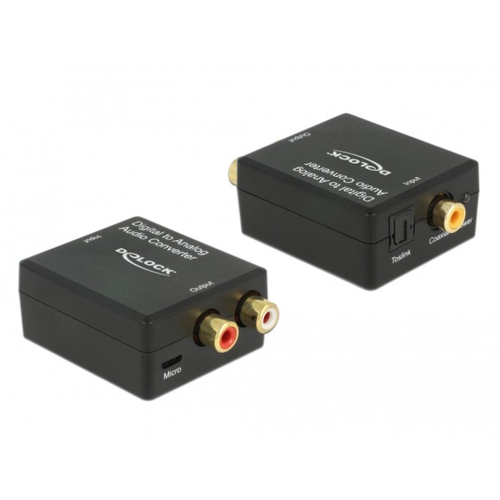 Pretvornik AVDIO SPDIF/Digitalni Koax - Analog 2xRCA Ž HD stereo Delock Pretvornik AVDIO SPDIF/Digitalni Koax - Analog 2xRCA Ž HD stereo Delock