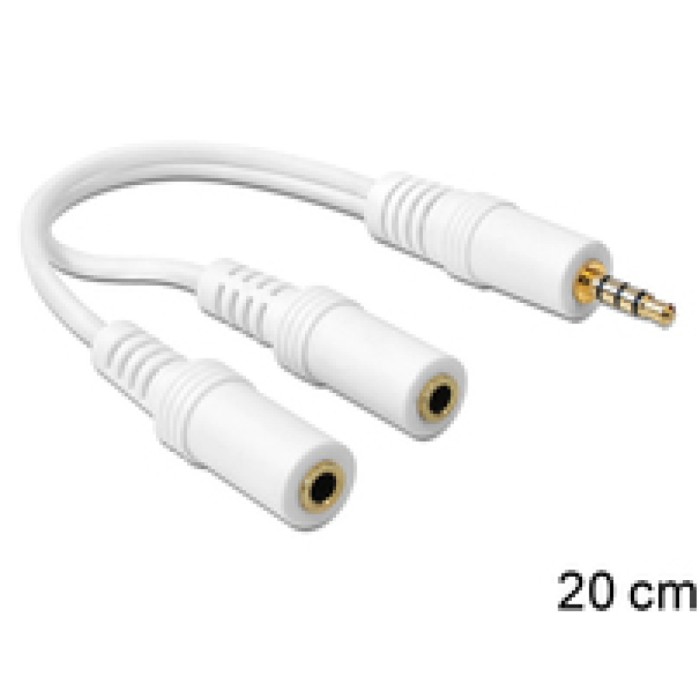 Adapter Audio 3,5mm M => 2 x 3,5mm Ž Delock 0,20m CTIA (65447)