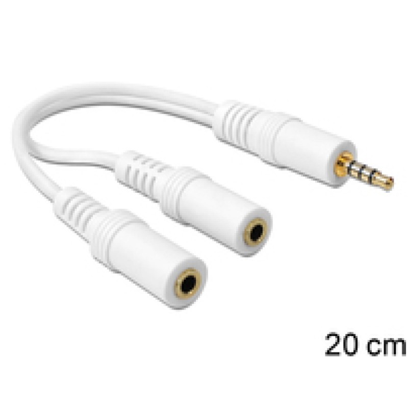 Adapter Audio 3,5mm M => 2 x 3,5mm Ž Delock 0,20m CTIA (65447) Delock Adapter Audio 3,5mm M => 2 x 3,5mm Ž Delock 0,20m CTIA (65447)