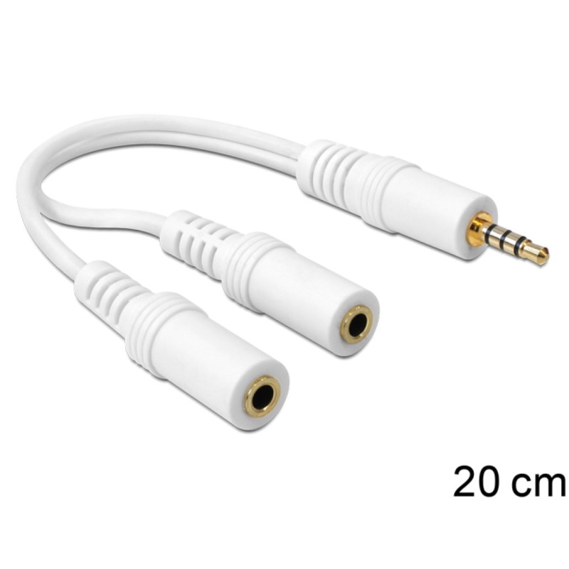 Adapter Audio 3,5mm M => 2 x 3,5mm Ž Delock 0,20m CTIA (65447) Delock Adapter Audio 3,5mm M => 2 x 3,5mm Ž Delock 0,20m CTIA (65447)