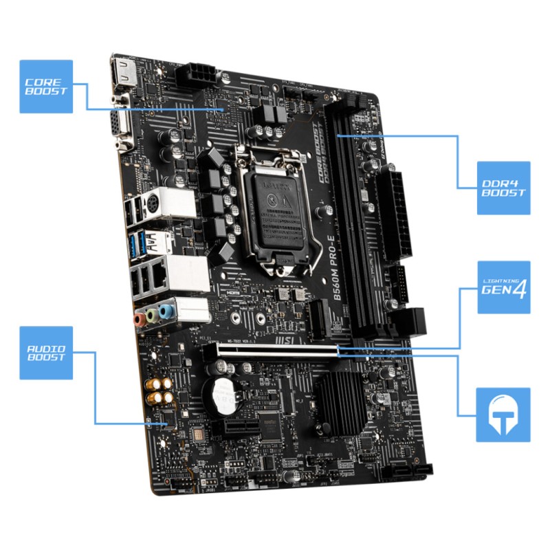 Osnovna plošča 1200 MSI B560M PRO-E microATX 1xVGA 1xHDMI 2.0b MSI Osnovna plošča 1200 MSI B560M PRO-E microATX 1xVGA 1xHDMI 2.0b