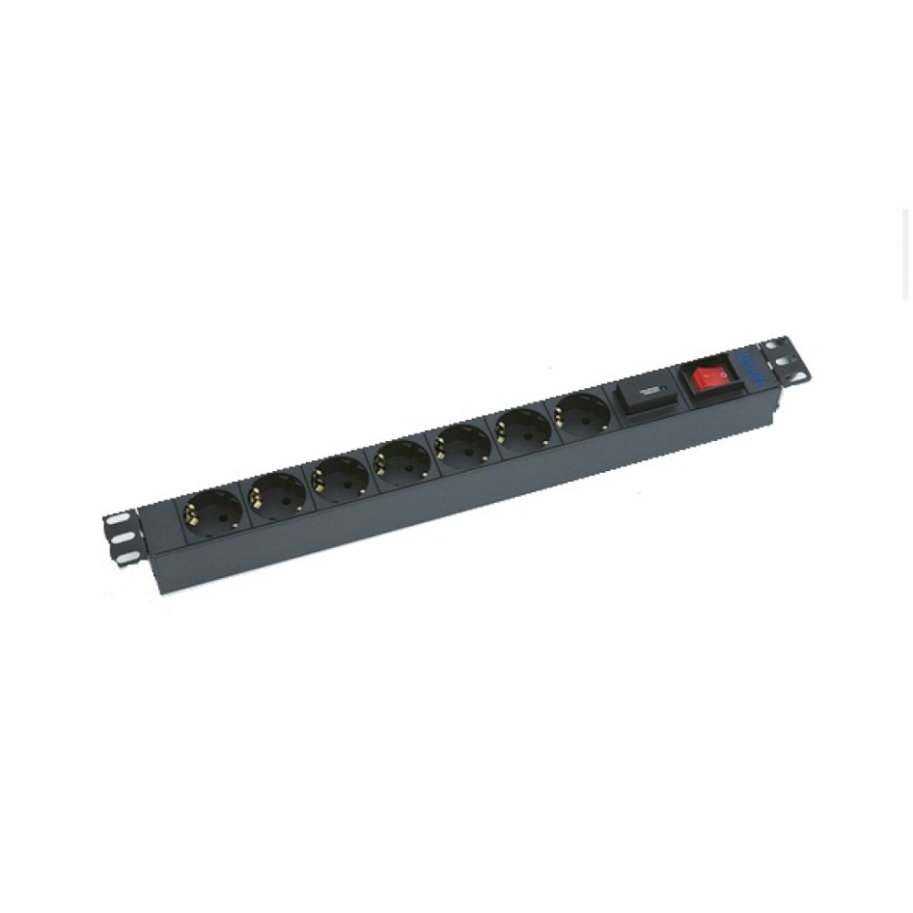 Prenapetostna zaščita Triton 2,00m 1xDIN49441 7x230V ALU rack 1U 19 stikalo (RAB-PD-X12-A1)