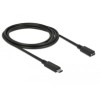 Kabel USB-C => USB-C 3.1 Podaljšek 2,00m 10Gbps 60W Delock (85542) Delock Kabel USB-C => USB-C 3.1 Podaljšek 2,00m 10Gbps 60W Delock (85542)