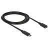 Kabel USB-C => USB-C 3.1 Podaljšek 2,00m 10Gbps 60W Delock (85542) Delock Kabel USB-C => USB-C 3.1 Podaljšek 2,00m 10Gbps 60W Delock (85542)