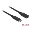 Kabel USB-C => USB-C 3.1 Podaljšek 2,00m 10Gbps 60W Delock (85542) Delock Kabel USB-C => USB-C 3.1 Podaljšek 2,00m 10Gbps 60W Delock (85542)