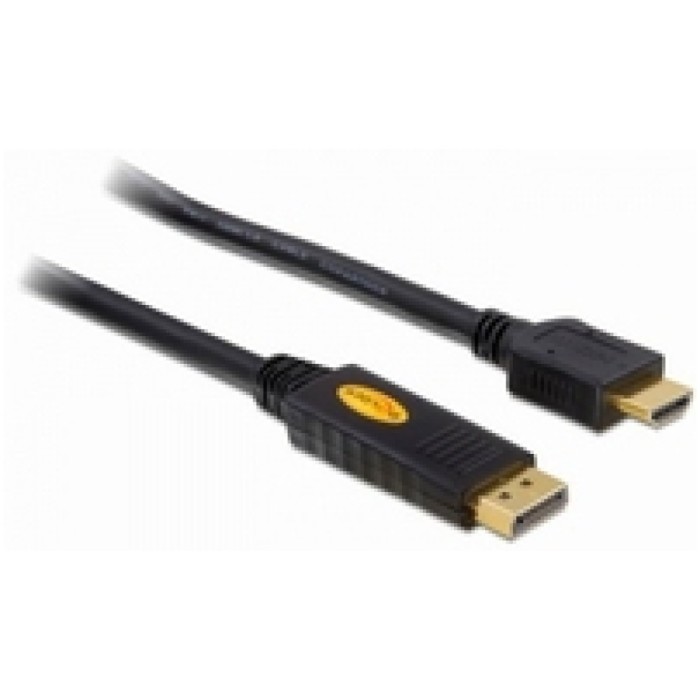 Kabel DisplayPort (m) => HDMI (m) 5,0m Delock 1920x1200 @ 60Hz - črn (82586) Kabel DisplayPort (m) => HDMI (m) 5,0m Delock 1920x1200 @ 60Hz - črn (82586)