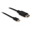 Kabel DisplayPort mini (m) => DisplayPort (m) 3,00m 1.2 4K črn Delock
