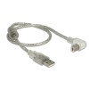 Kabel USB 2.0 A=>B 0,5m Delock dvojno pklopljen kotni Delock Kabel USB 2.0 A=>B 0,5m Delock dvojno pklopljen kotni