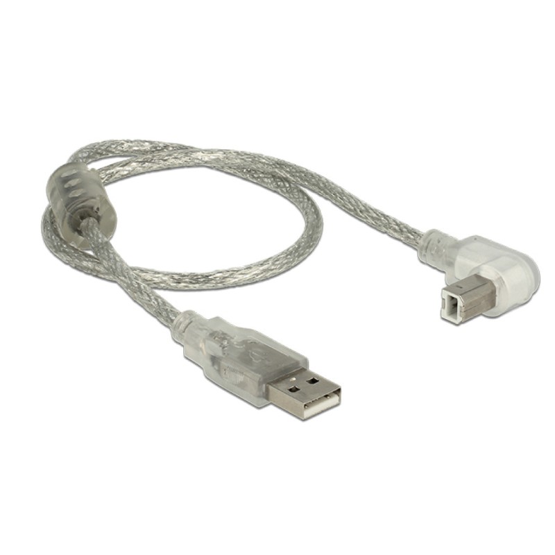 Kabel USB 2.0 A=>B 0,5m Delock dvojno pklopljen kotni Delock Kabel USB 2.0 A=>B 0,5m Delock dvojno pklopljen kotni