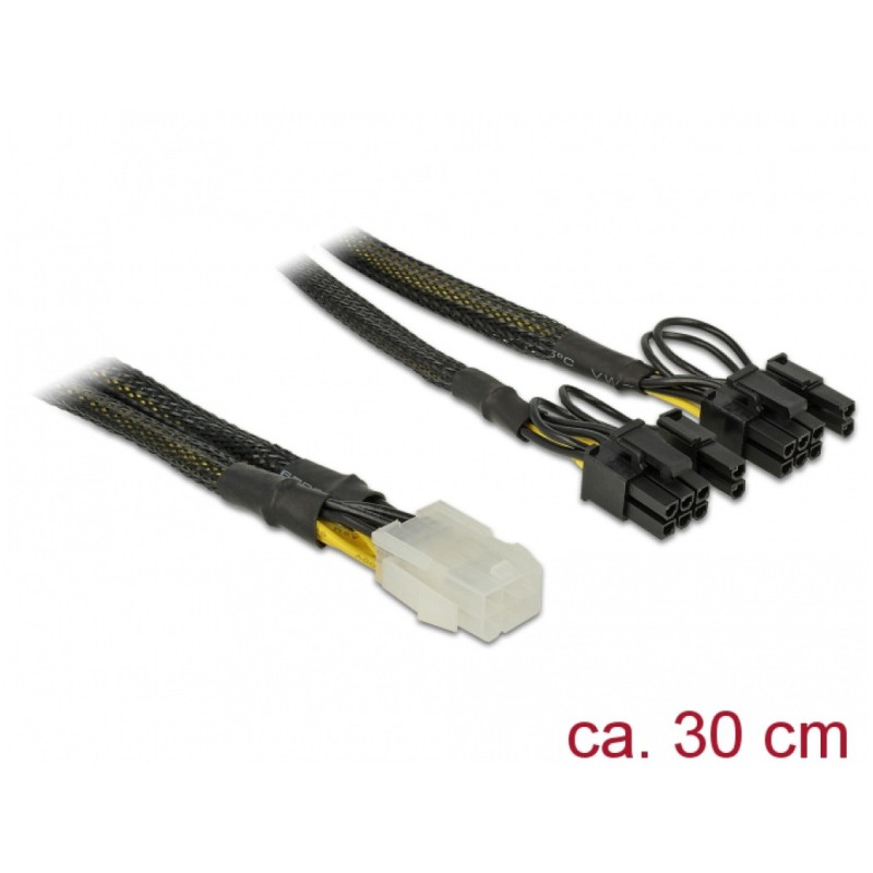 Adapter DC 6pin na 2x 8pin za grafične kartice PCI-express 0,3m Delock Delock Adapter DC 6pin na 2x 8pin za grafične kartice PCI-express 0,3m Delock