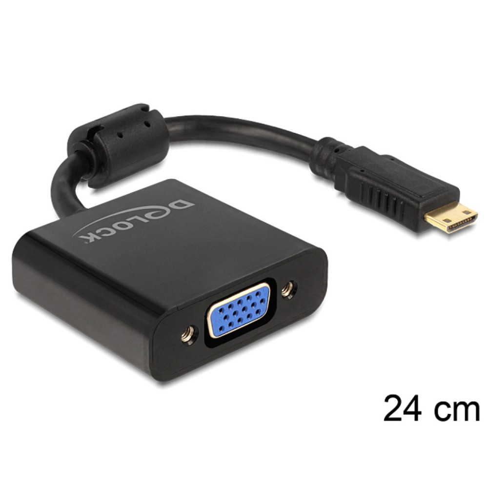 Adapter HDMI-C Mini M - VGA Ž Delock Adapter HDMI-C Mini M - VGA Ž Delock