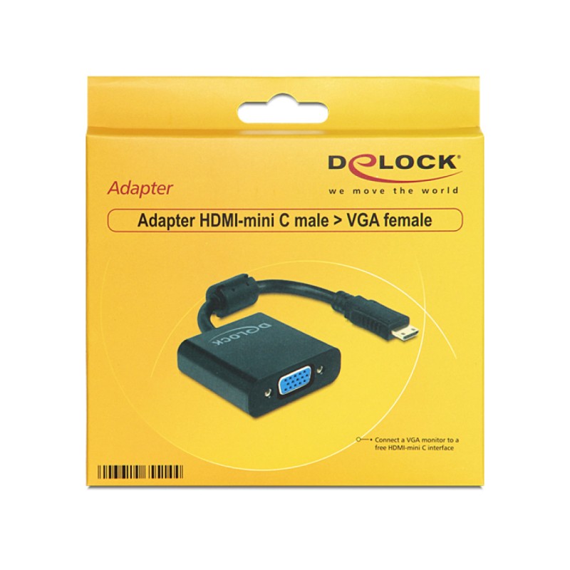 Adapter HDMI-C Mini M - VGA Ž Delock Adapter HDMI-C Mini M - VGA Ž Delock