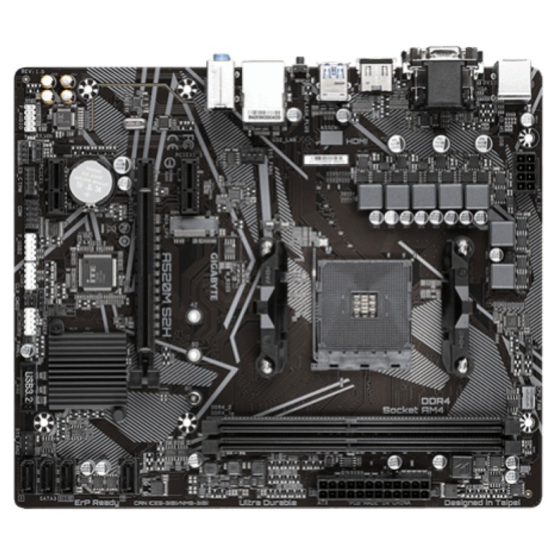 Osnovna plošča AM4 Gigabyte A520M S2H VGA DVI HDMI M.2 GIGABYTE Osnovna plošča AM4 Gigabyte A520M S2H VGA DVI HDMI M.2