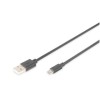 Kabel USB A => B micro 1,0m (za mobitele) dvojno oklopljen Digitus (AK-300110-010-S) Digitus Kabel USB A => B micro 1,0m (za mobitele) dvojno oklopljen Digitus (AK-300110-010-S)