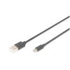 Kabel USB A => B micro 1,0m (za mobitele) dvojno oklopljen Digitus (AK-300110-010-S) Digitus Kabel USB A => B micro 1,0m (za mobitele) dvojno oklopljen Digitus (AK-300110-010-S)