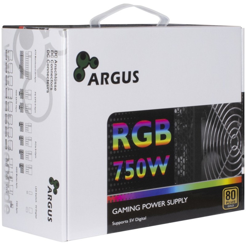 Napajalnik - 750W Inter-Tech Argus RGB-750W CM II 80Plus Gold 90% 140mm ATX 2.3 modularni (88882174) Inter-Tech Napajalnik - 750W Inter-Tech Argus RGB-750W CM II 80Plus Gold 90% 140mm ATX 2.3 modularni (88882174)