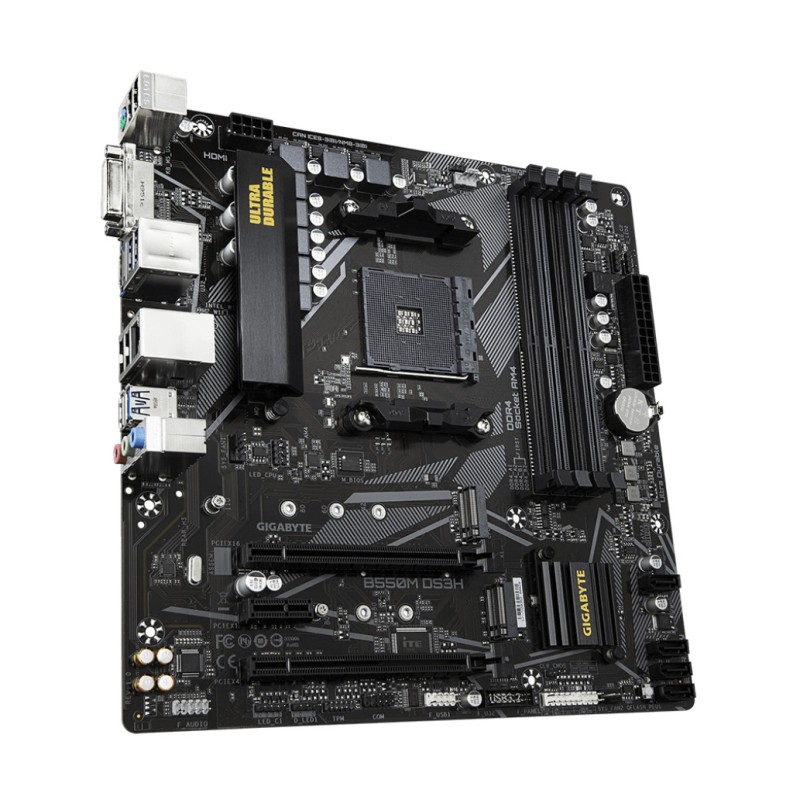 Osnovna plošča AM4 GigaByte B550M DS3H microATX 1xDVI-D 1xHDMI 2.1 1xDisplayPort 1.4 GIGABYTE Osnovna plošča AM4 GigaByte B550M DS3H microATX 1xDVI-D 1xHDMI 2.1 1xDisplayPort 1.4