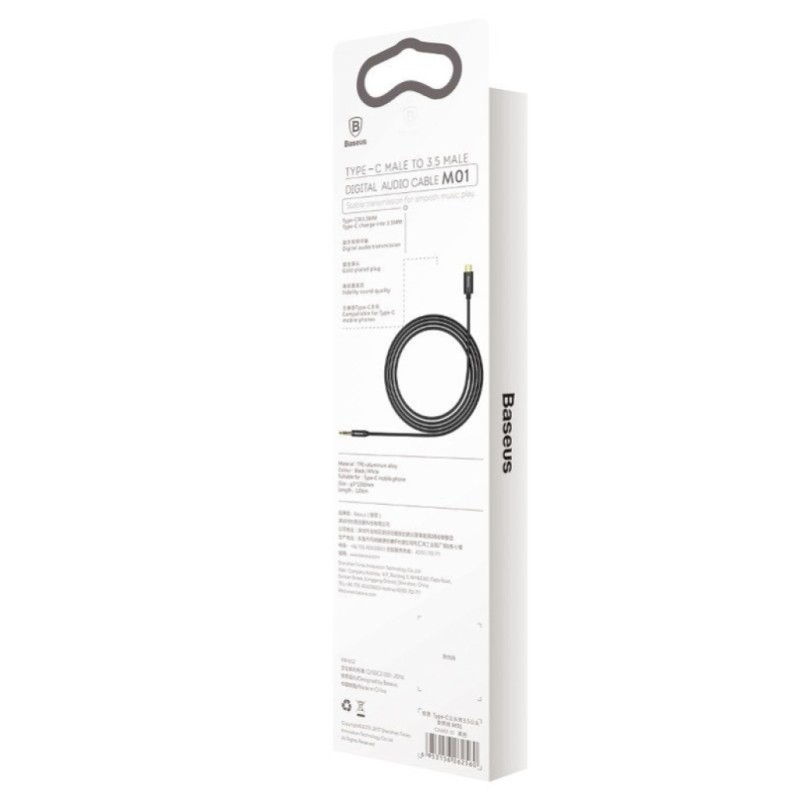Kabel Audio USB-C M => 3,5mm M 1,2m BASEUS Yiven (CAM01-01) Baseus Kabel Audio USB-C M => 3,5mm M 1,2m BASEUS Yiven (CAM01-01)