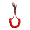 Kabel USB-C => USB-A 2.0 tekstil ovoj 1,00m 5V/2A Baseus spiralni rdeč (CATSR-09)
