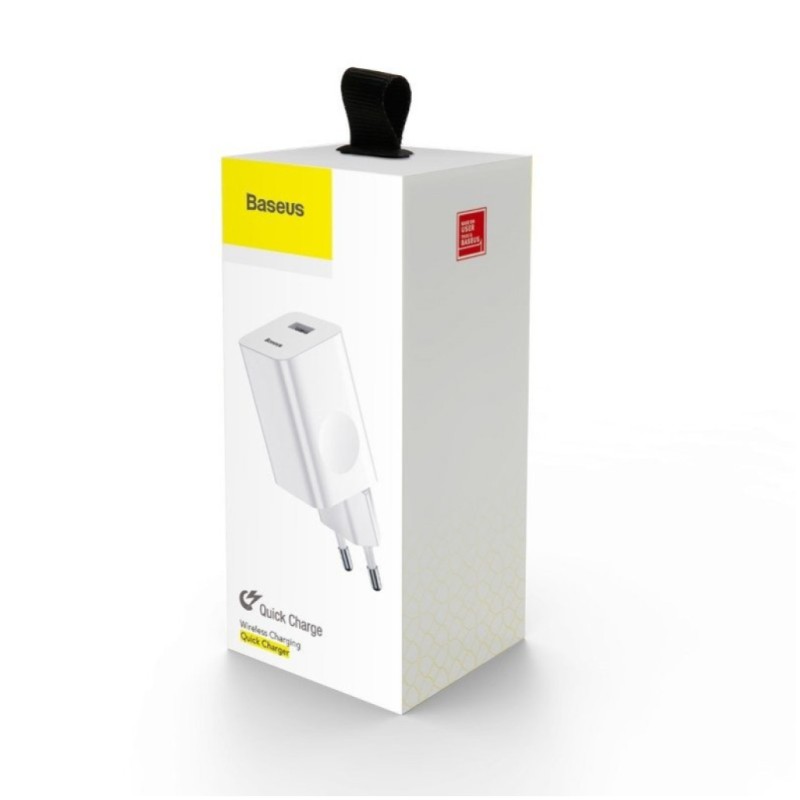 Hišni polnilec 100-240V => 1x USB-A (ž) 24W za mobilni telefon ali tablični računalnik Baseus QC3 - bel (CCALL-BX02) Baseus Hišni polnilec 100-240V => 1x USB-A (ž) 24W za mobilni telefon ali tablični računalnik Baseus QC3 - bel (CCALL-BX02)