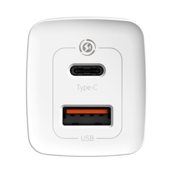 Hišni polnilec 100-240V => 1x USB-C in 1x USB-A 65W za mobilni telefon ali tablični računalnik Baseus GaN2 Lite PD3 + QC4 + SCP - bel (CCGAN2L-B02) Hišni polnilec 100-240V => 1x USB-C in 1x USB-A 65W za mobilni telefon ali tablični računalnik Baseus GaN2 Lite PD3 + QC4 + SCP - bel (CCGAN2L-B02)
