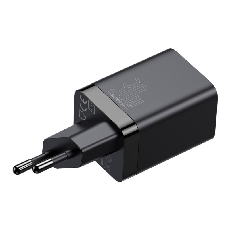 Hišni polnilec 100-240V => 1x USB-A (ž) 1x USB-C 30W za mobilni telefon ali tablični računalnik Baseus Super Si Pro PD3 + QC3 - črn (CCSUPP-E01) Baseus Hišni polnilec 100-240V => 1x USB-A (ž) 1x USB-C 30W za mobilni telefon ali tablični računalnik Baseus Super Si Pro PD3 + QC3 - črn (CCSUPP-E01)