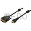 KABEL HDMI/DVI Digital (18+1) M/M 2,0m LogiLink pozlačeni kontakti in feritno jedro (CH0004) LOGILINK KABEL HDMI/DVI Digital (18+1) M/M 2,0m LogiLink pozlačeni kontakti in feritno jedro (CH0004)