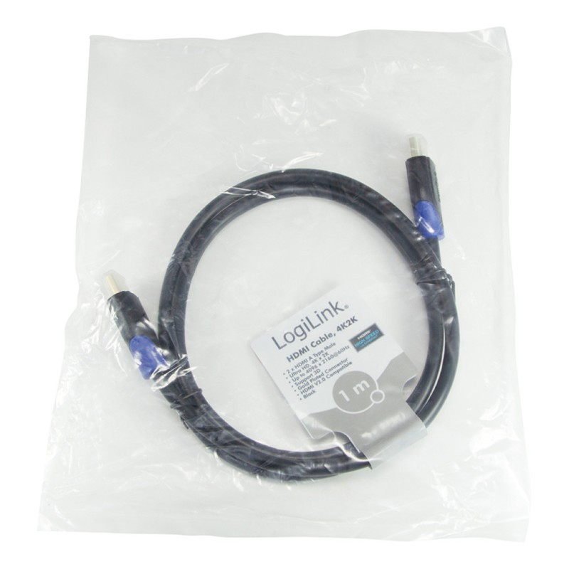 KABEL HDMI/HDMI M/M 1,0m LogiLink pozlačeni kontakti V2,0 4K/60Hz (CH0061) EOLS-P LOGILINK KABEL HDMI/HDMI M/M 1,0m LogiLink pozlačeni kontakti V2,0 4K/60Hz (CH0061) EOLS-P