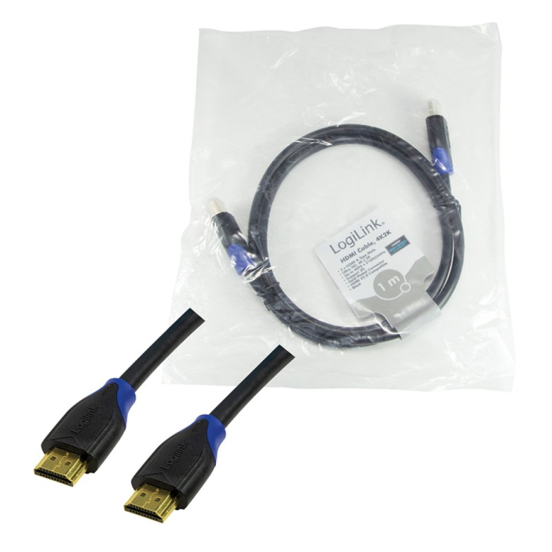 KABEL HDMI/HDMI M/M 1,0m LogiLink pozlačeni kontakti V2,0 4K/60Hz (CH0061) EOLS-P LOGILINK KABEL HDMI/HDMI M/M 1,0m LogiLink pozlačeni kontakti V2,0 4K/60Hz (CH0061) EOLS-P
