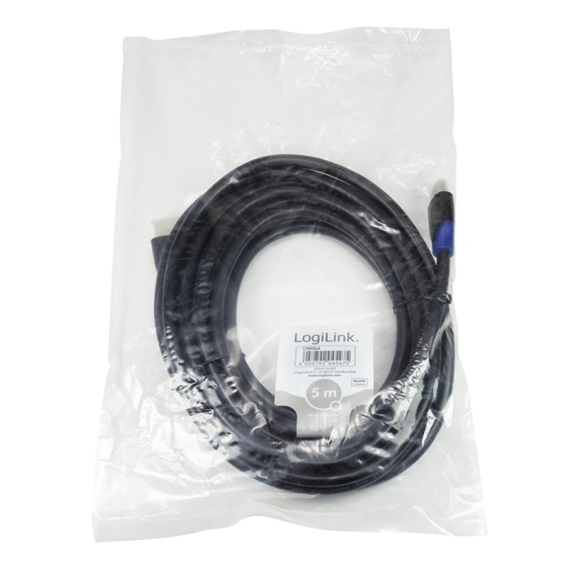 KABEL HDMI/HDMI M/M 5,0m LogiLink pozlačeni kontakti V2,0 4K@60Hz (CH0064) LOGILINK KABEL HDMI/HDMI M/M 5,0m LogiLink pozlačeni kontakti V2,0 4K@60Hz (CH0064)