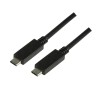 Kabel USB-C => USB-C 3.2 Gen2 5A (100W/20V) 0,50m črn LogiLink (CU0128)