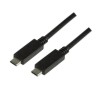 Kabel USB-C => USB-C 3.2 Gen2 5A (100W/20V) 0,50m črn LogiLink (CU0128)