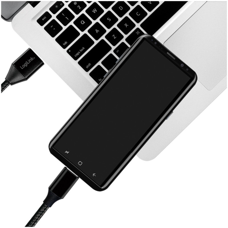 Kabel USB-C => USB-A 2.0 tekstil ovoj 1,00m 5V/3A 480MBs LogiLink črn (CU0140) LOGILINK Kabel USB-C => USB-A 2.0 tekstil ovoj 1,00m 5V/3A 480MBs LogiLink črn (CU0140)
